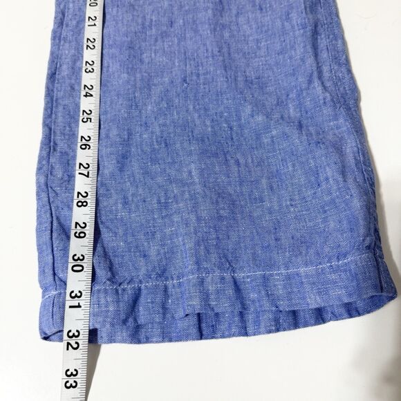 Lilly Pulitzer Pants Size Large Blue Chambray Linen Pull On Straight Wide Leg - Picture 13 of 13